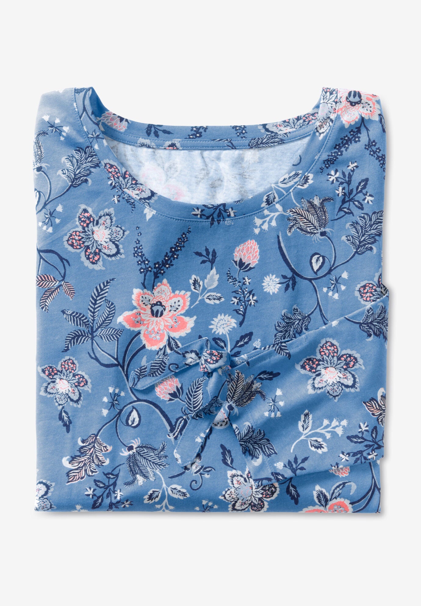 Perfect Three-Quarter Tie-Sleeve Tee, , on-hover image number 1