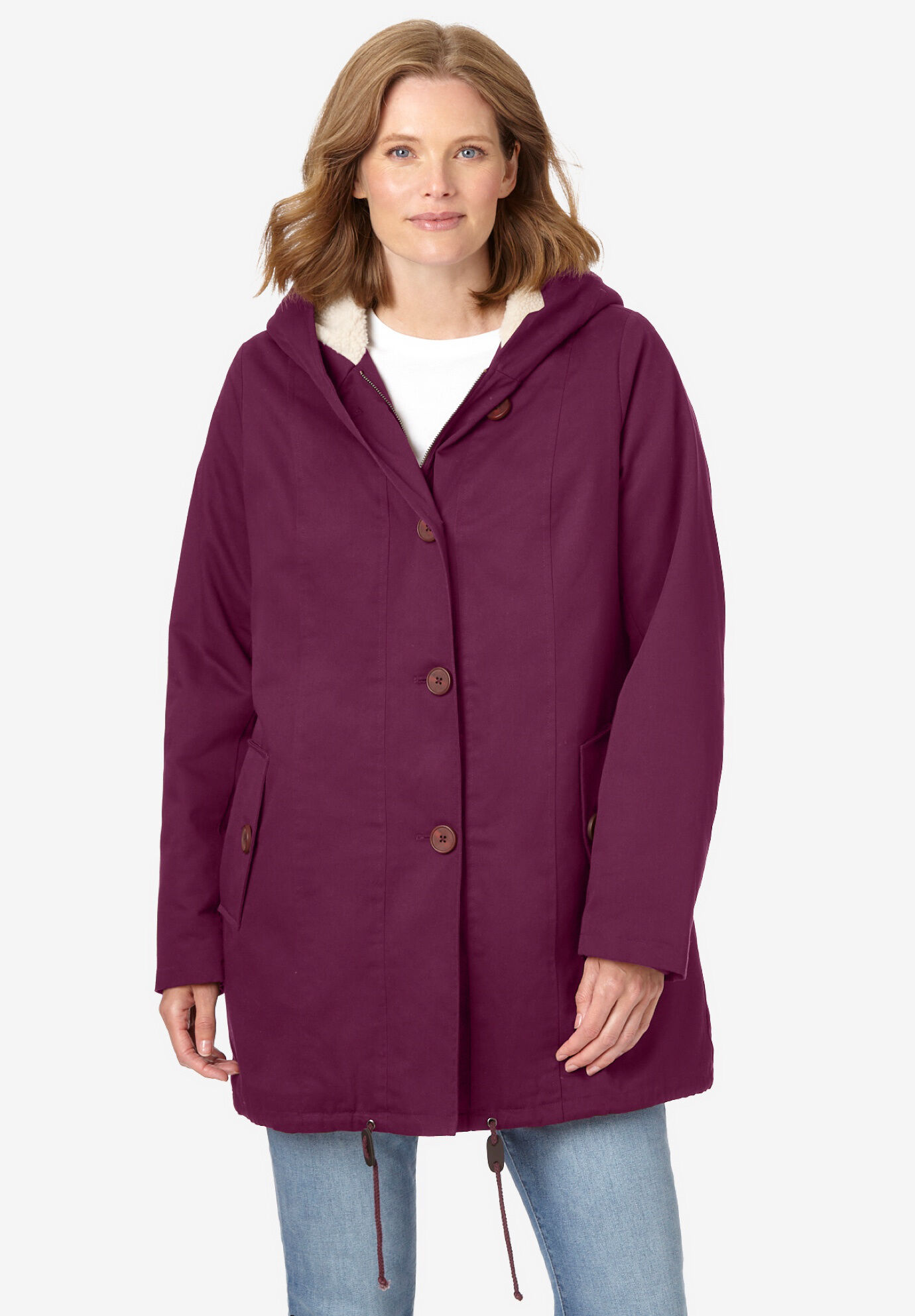BUKINIE Winter Coat for Women Plus Size Ladies Sherpa Fleece Lined Hoodie Jacket Zip up Hooded Sweatshirt Jackets 