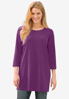 Perfect Three-Quarter-Sleeve Scoopneck Tunic