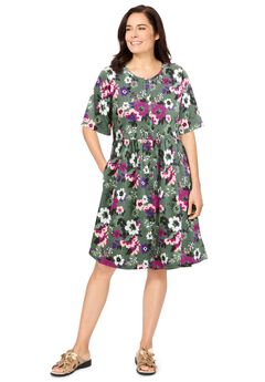 Button-Front Short Essential Dress