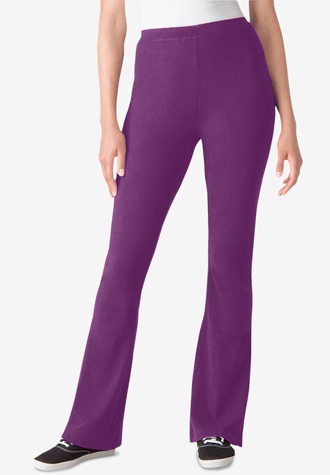 Stretch Cotton Bootcut Yoga Pant, PLUM PURPLE, hi-res image number null
