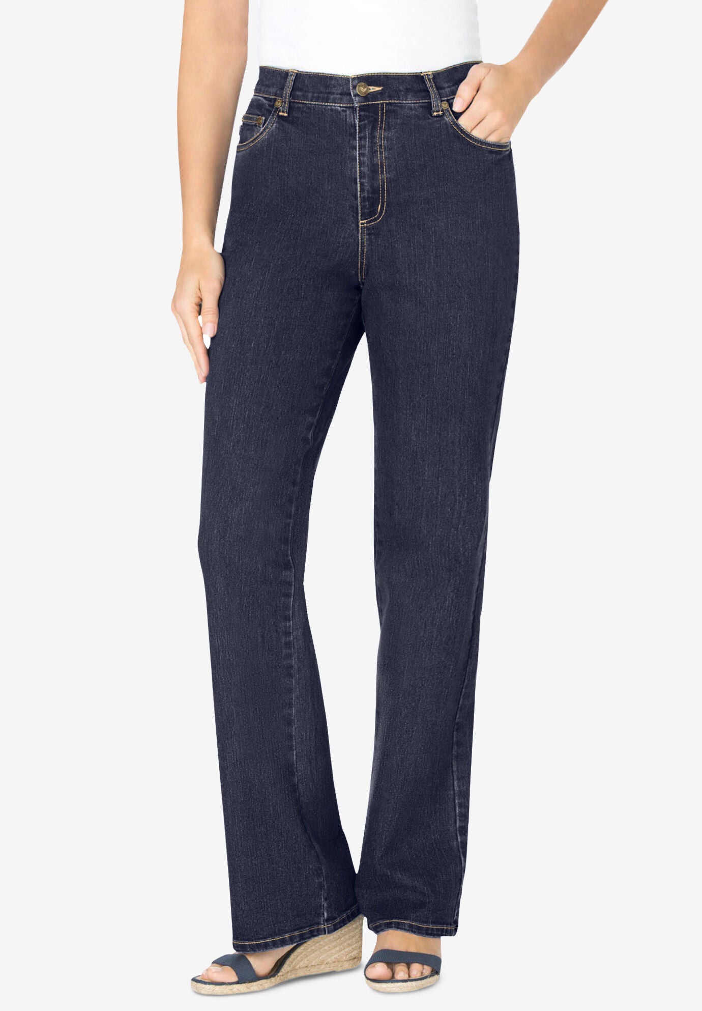 woman within bootcut jeans
