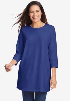Perfect Three-Quarter Sleeve Crewneck Tunic