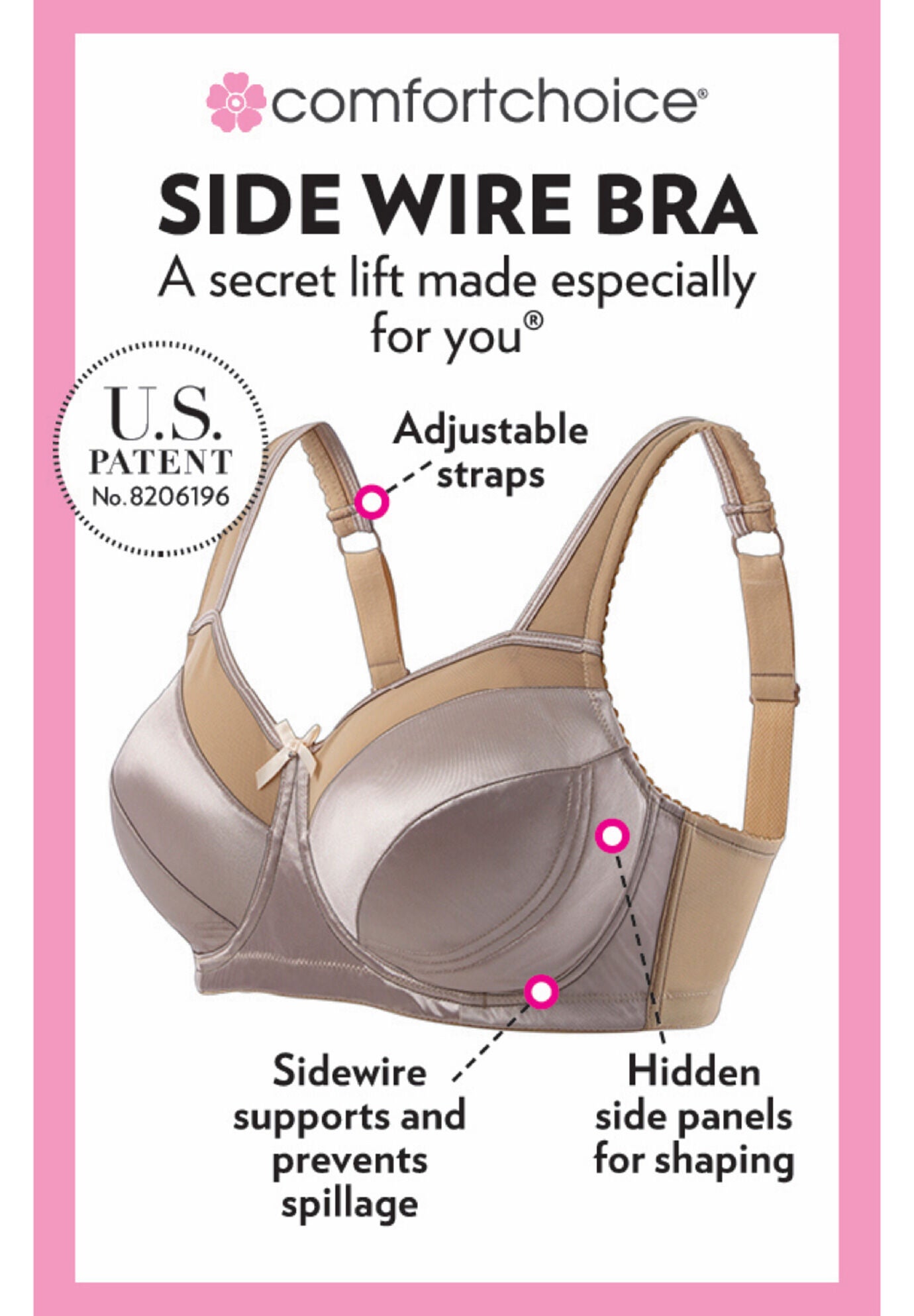 Side wire shop bra