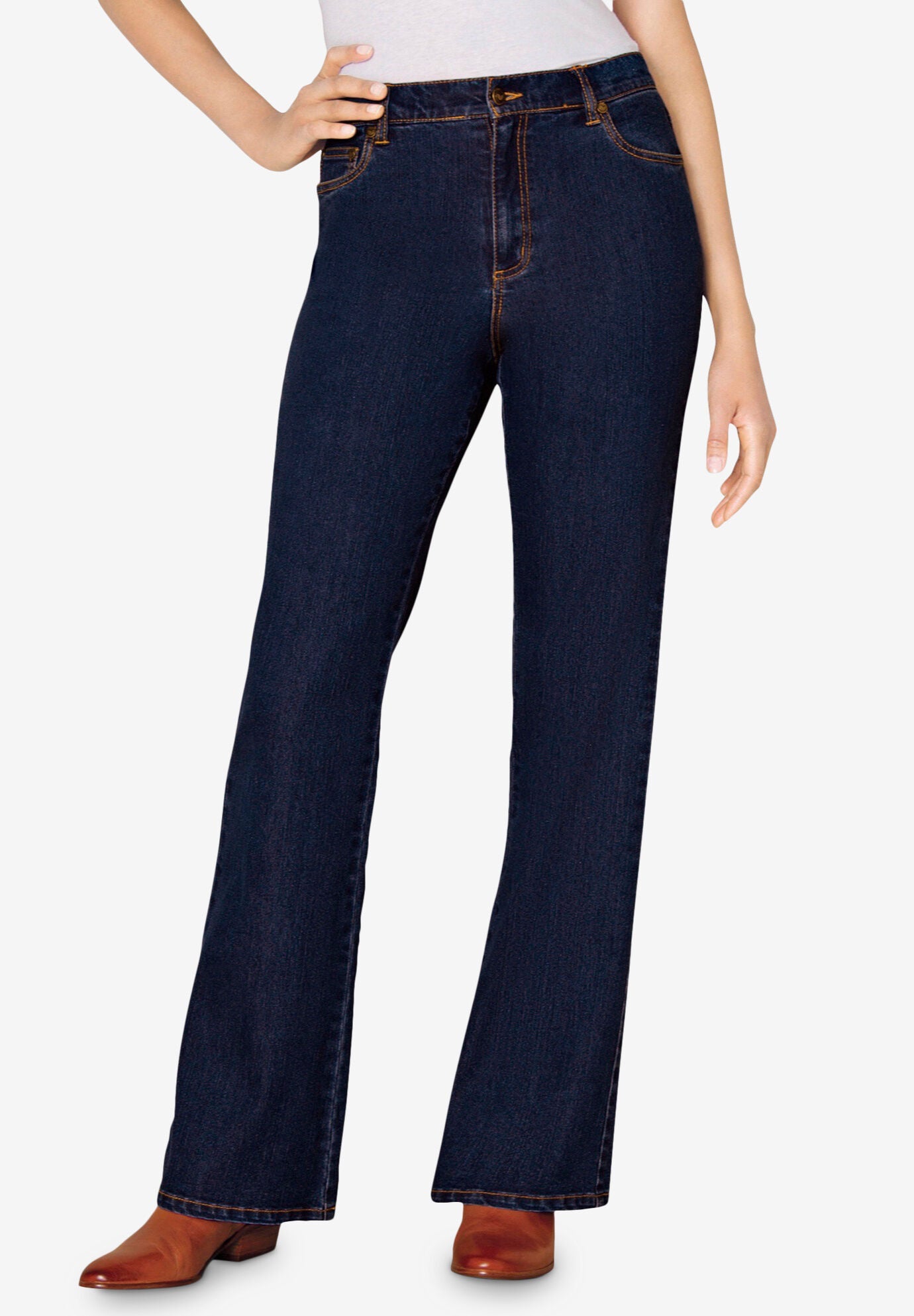 Bootcut Stretch Jean Slim Fit Denim Indigo Woman Within