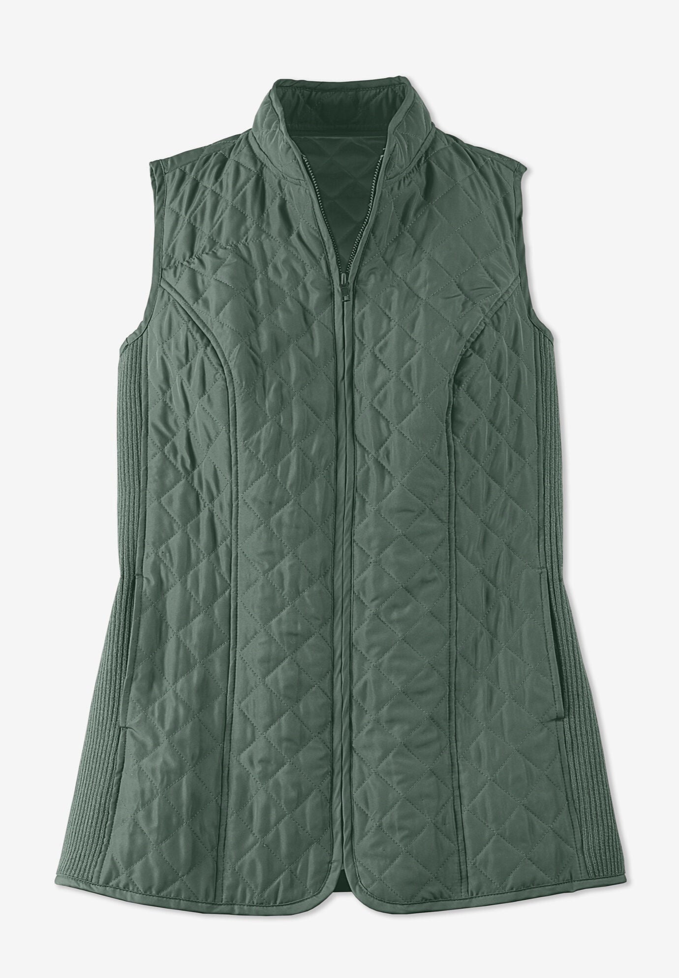 Woman within quilted vests top