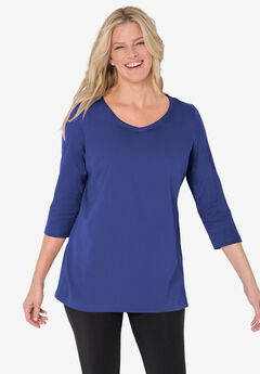 Perfect Three-Quarter Sleeve V-Neck Tee