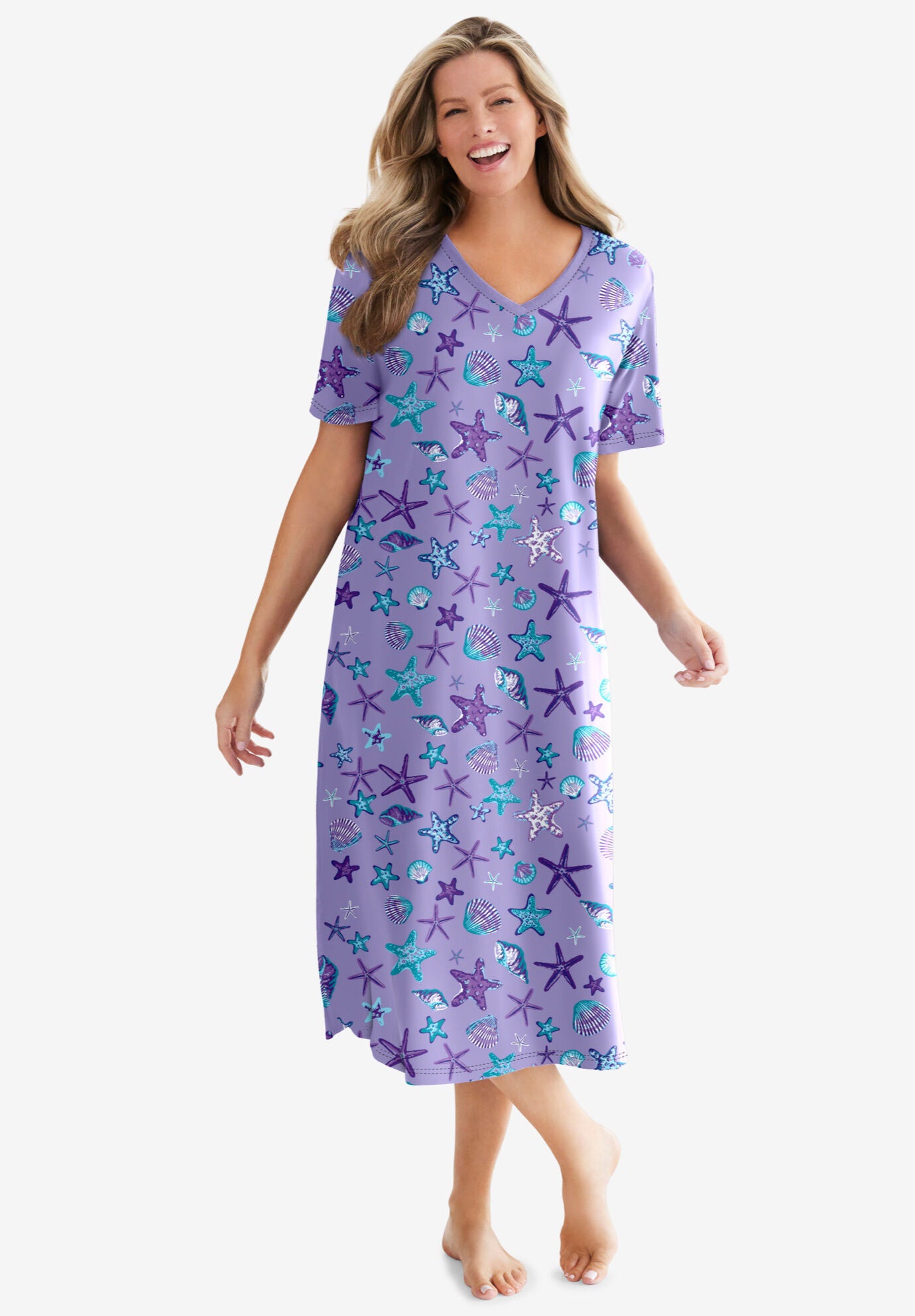 Woman within nightshirts store