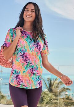 Chlorine-Resistant Crewneck Relaxed-Fit Swim Tee