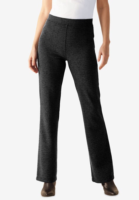 Bootcut Ponte Stretch Knit Pant, HEATHER CHARCOAL, hi-res image number null