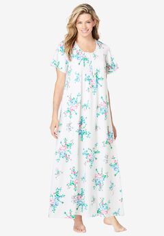 Long Pintuck Knit Gown