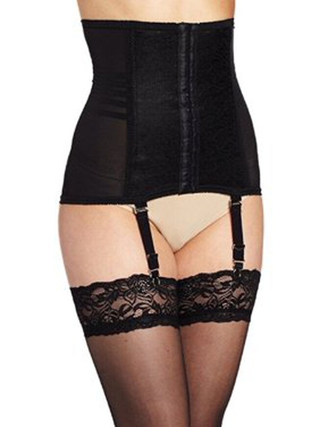 Firm waist cincher with removable garters., BLACK, hi-res image number 0
