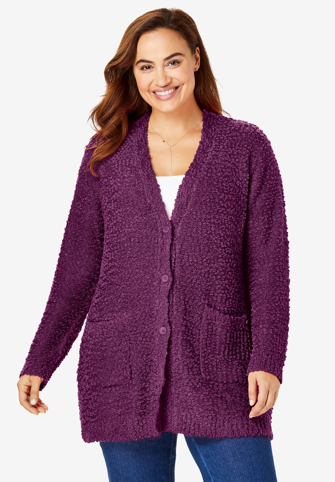 Woman within cardigan clearance