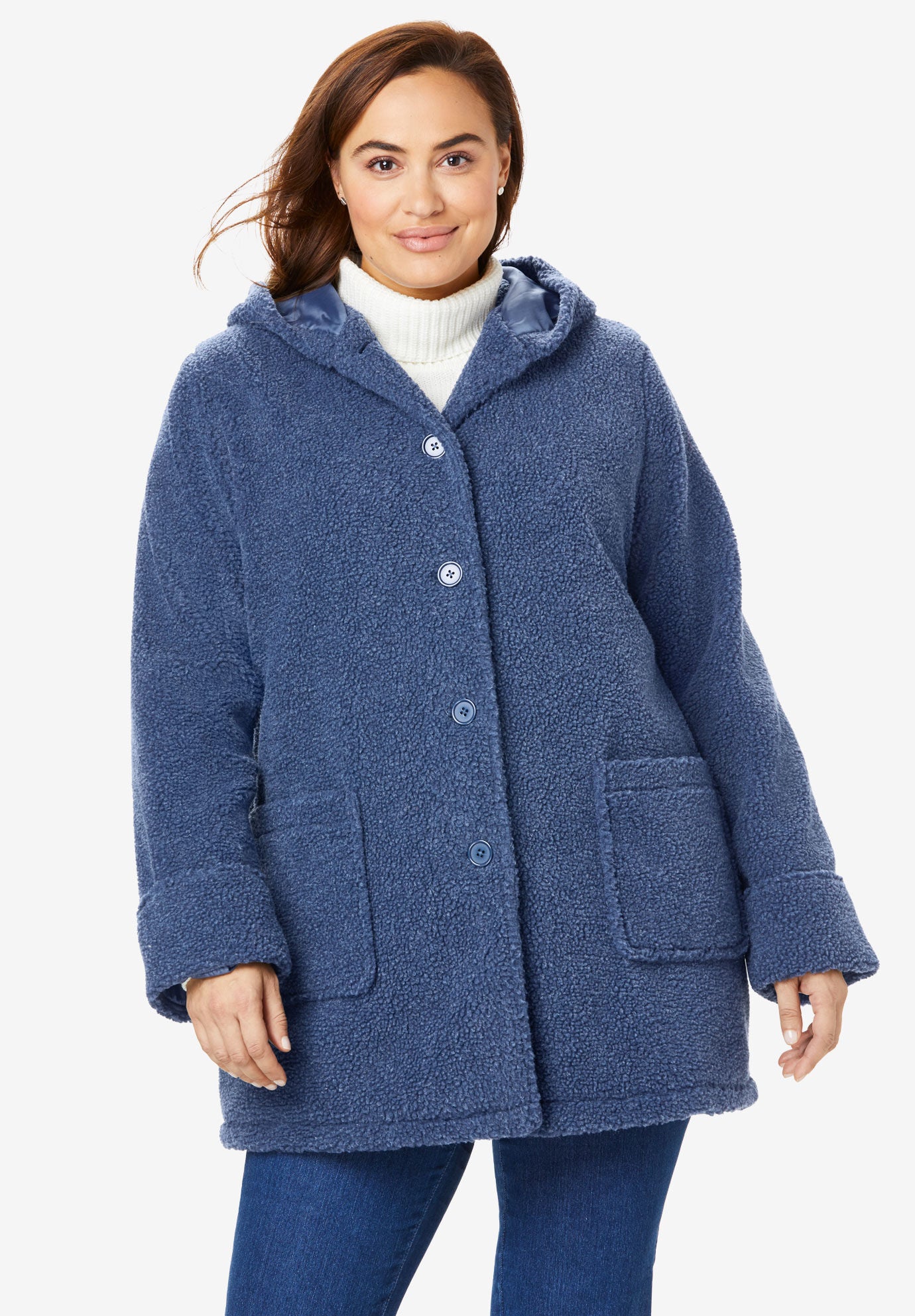woman within fleece jacket