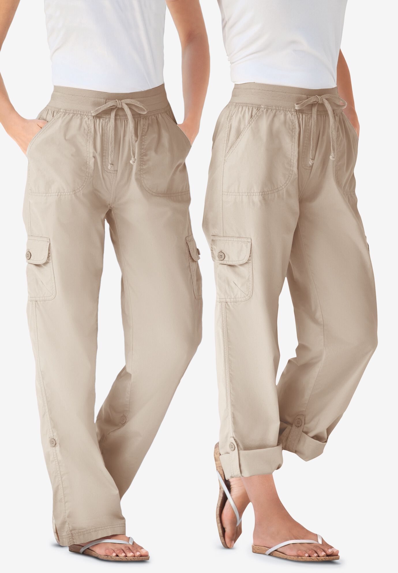 women's plus size cargo capris