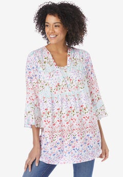 Bell-Sleeve V-Neck Tunic