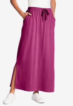 Sport Knit Side-Slit Skirt