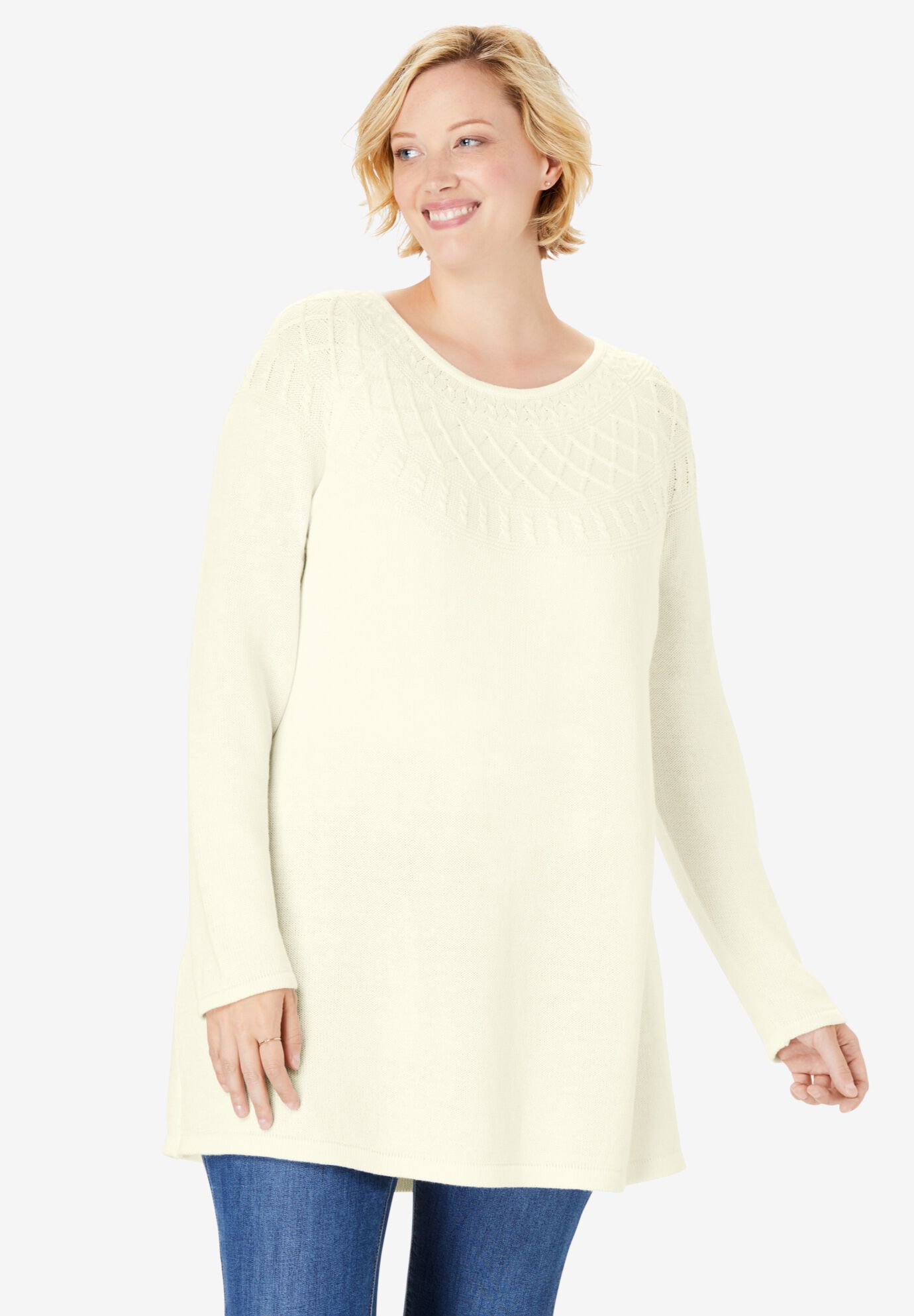 Woman within sweaters clearance