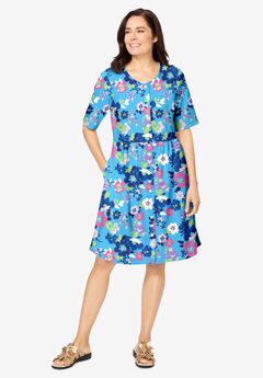 Button-Front Short Essential Dress