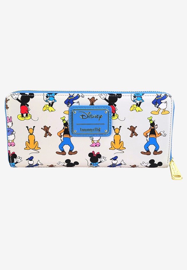 Loungefly X Disney Mickey & Friends Waving Zip Around Clutch Wallet, , on-hover image number 1
