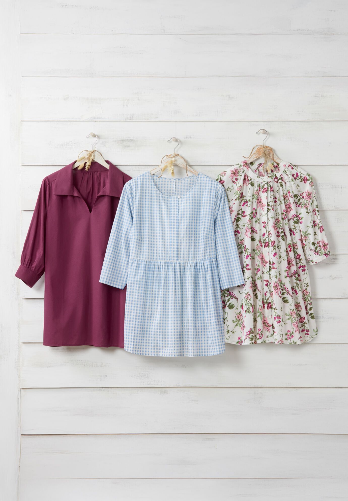 Three-Quarter Sleeve Full Placket Blouse, , alternate image number 3