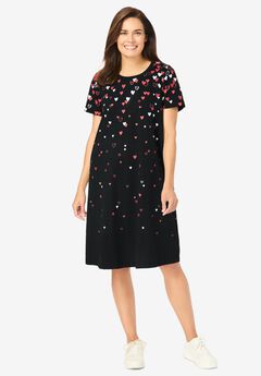 Perfect Short-Sleeve Crewneck Tee Dress
