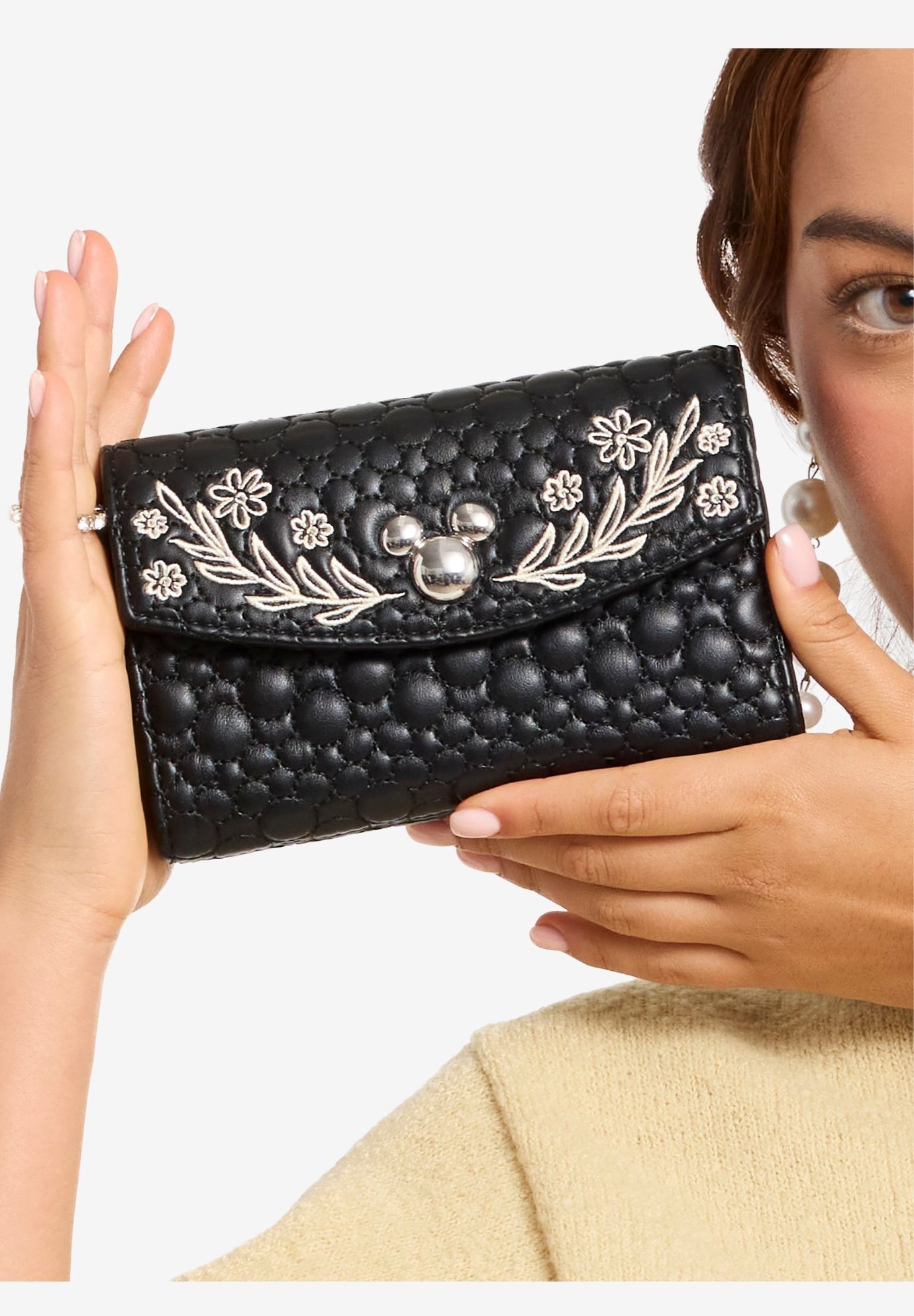 Loungefly x Disney Mickey Mouse Artist Sketch Flap Wallet, BLACK, alternate image number 4