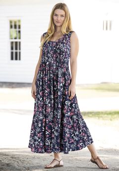 Pintucked Sleeveless Dress