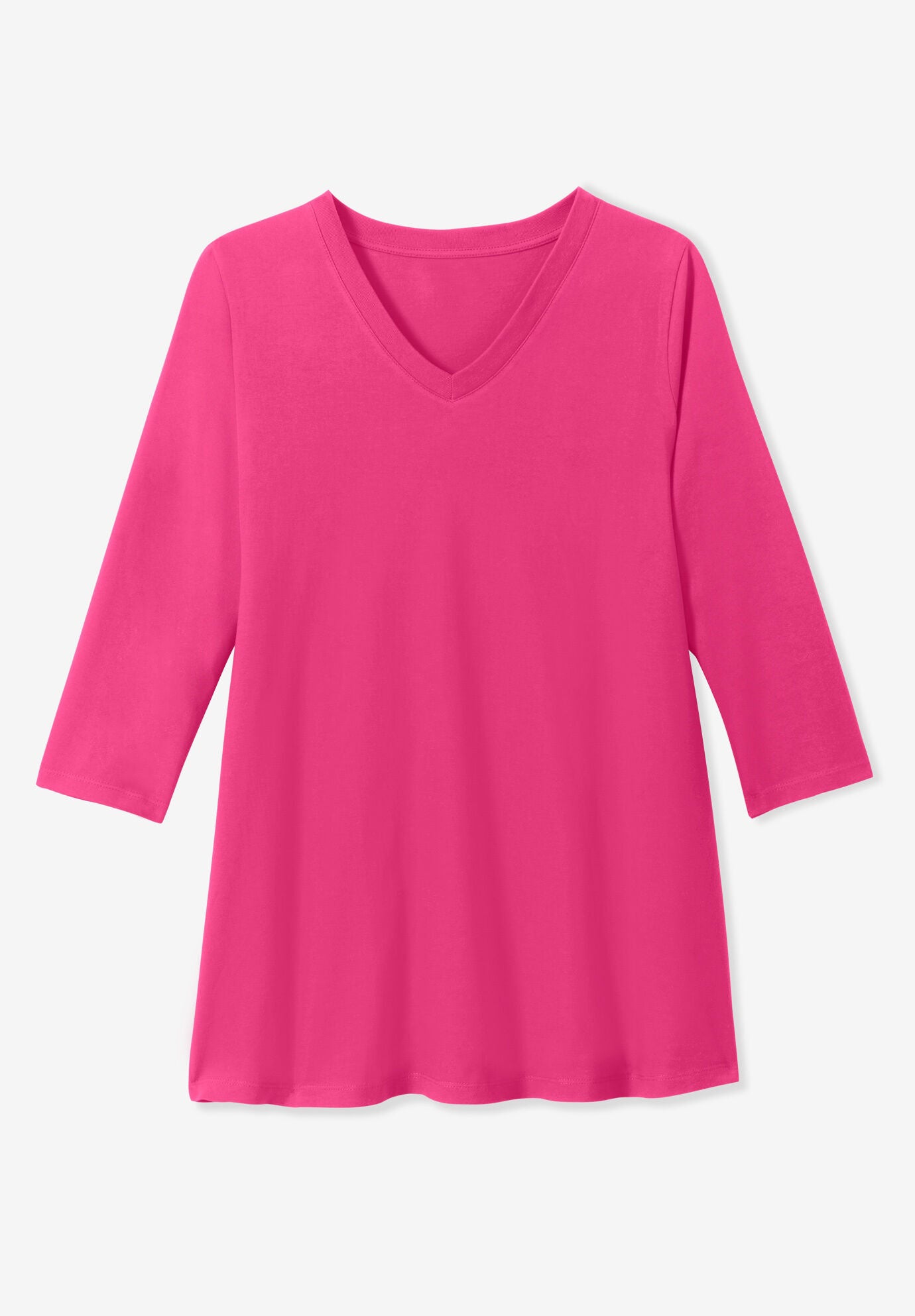 3/4 sleeve layered V tap tunic main image 0