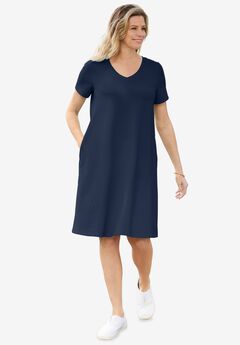 Perfect Short-Sleeve V-Neck Tee Dress