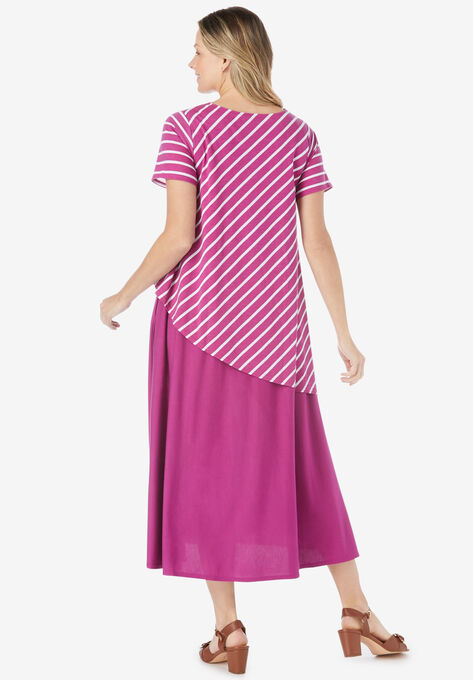 Asymmetric knit popover dress, , on-hover image number null