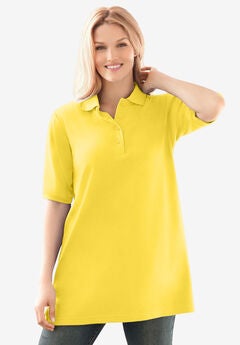 Elbow-Sleeve Polo Tunic