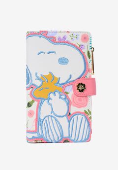 Loungefly Peanuts Snoopy and Woodstock Snap Wallet Springtime Floral