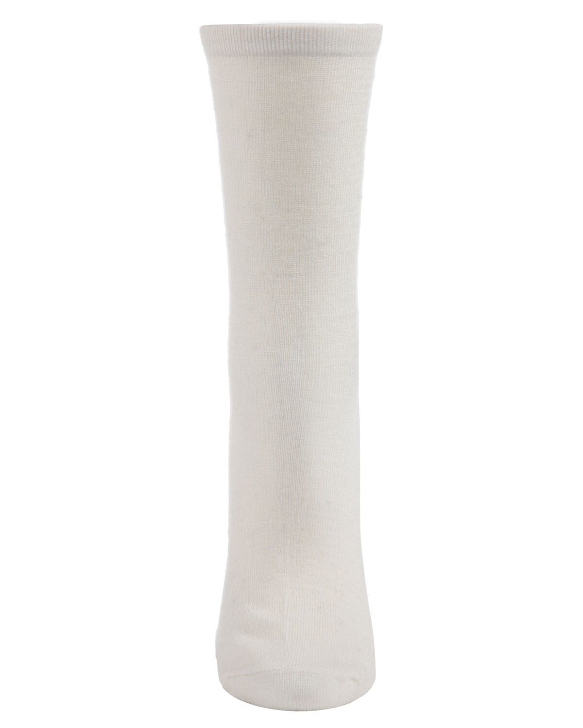 Women's Solid Soft Flat Knit Cashmere Blend Crew Sock, IVORY, alternate image number 1