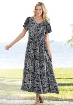 Short-Sleeve Crinkle Dress