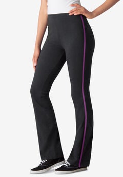Stretch Cotton Side-Stripe Bootcut Pant
