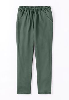 Straight Leg Fineline Pull-On Stretch Denim Jeans