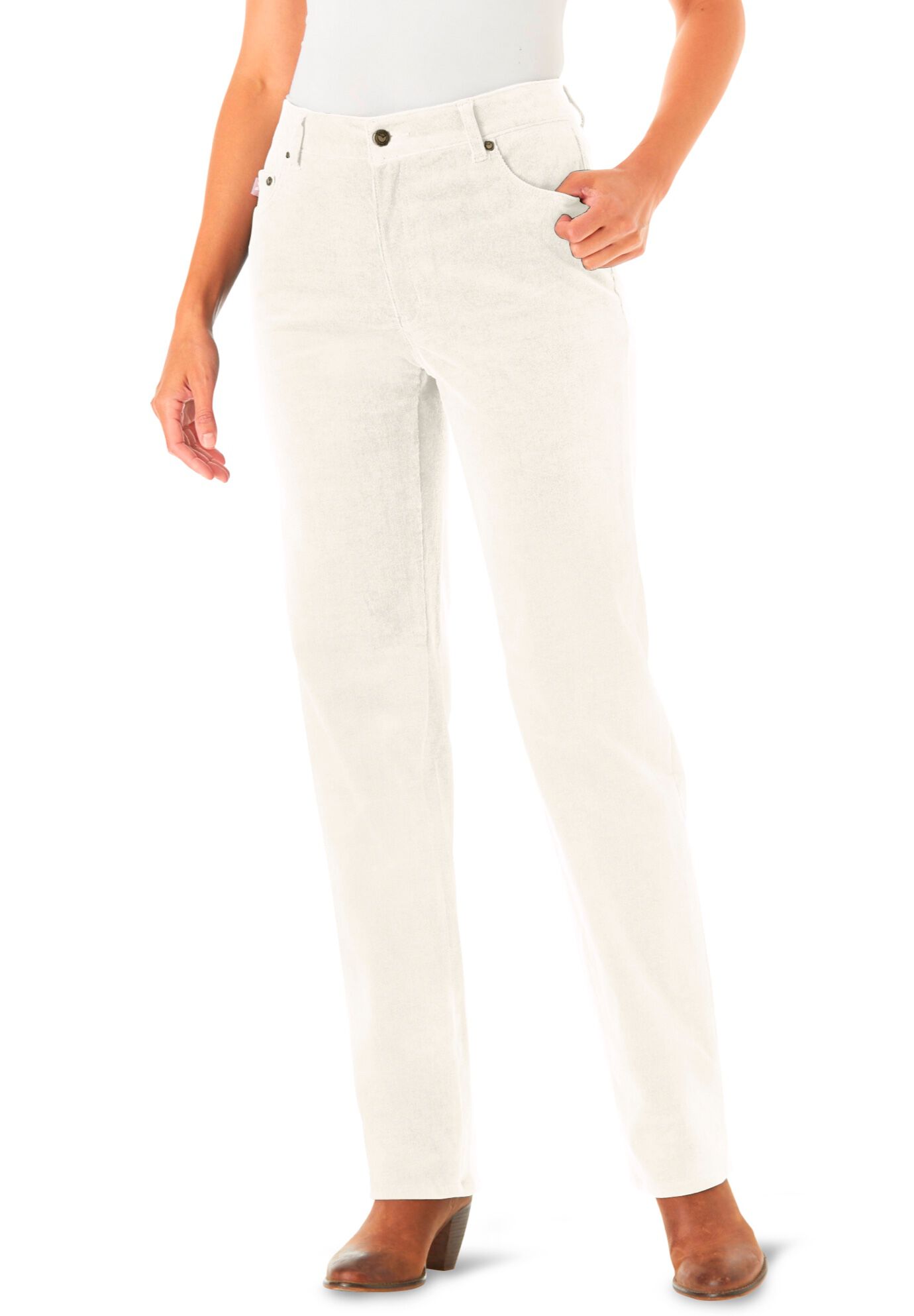 woman within corduroy pants