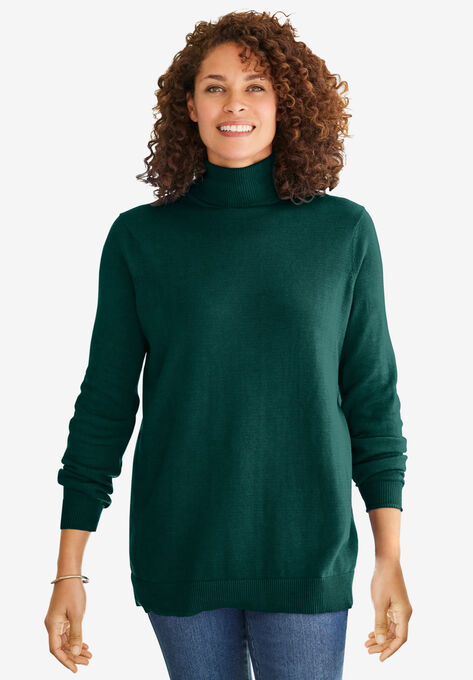 Perfect Long Sleeve Turtleneck Sweater, EMERALD GREEN, hi-res image number null
