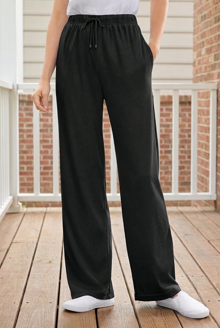 Sport Knit Straight Leg Elastic Pant
