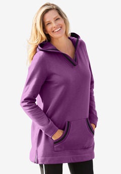 V-NECK HOODIE SWEATSHIRT