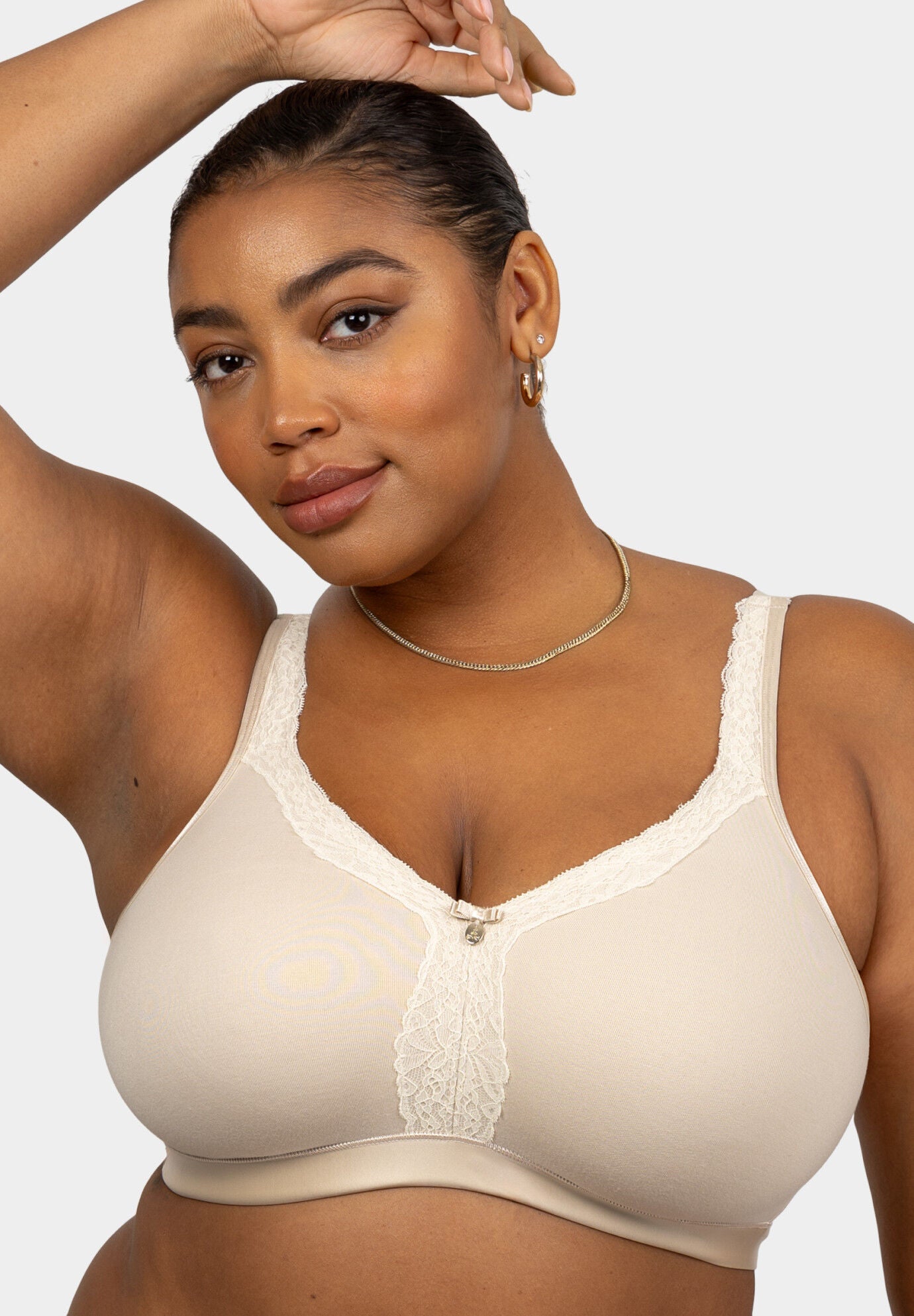 Cotton Luxe Unlined Wireless Bra, NATURAL, alternate image number 2