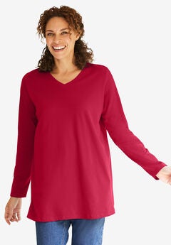 Perfect Long-Sleeve V-Neck Tunic