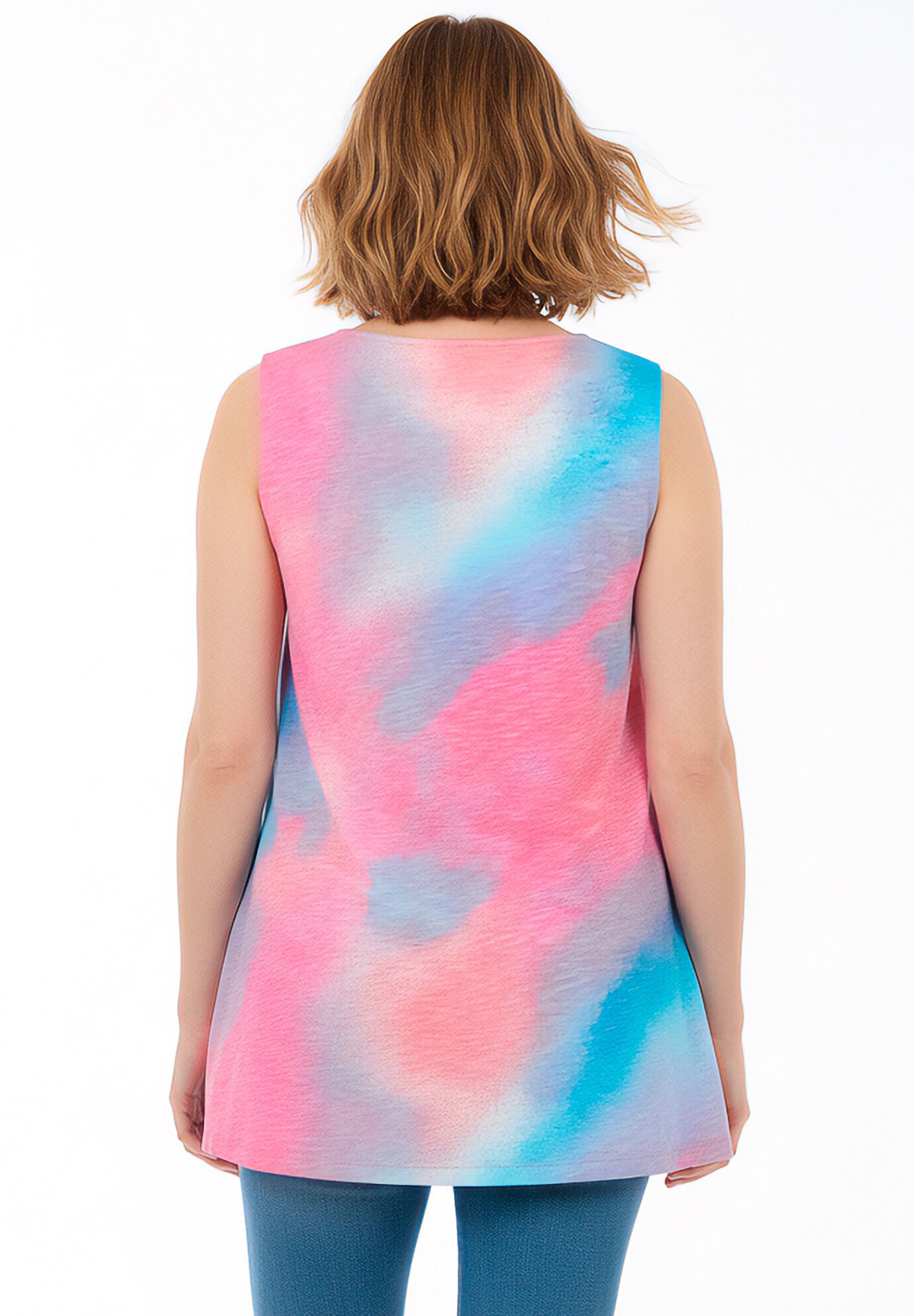 Notch Swing Tunic, PEONY PETAL TIE DYE, on-hover image number 1