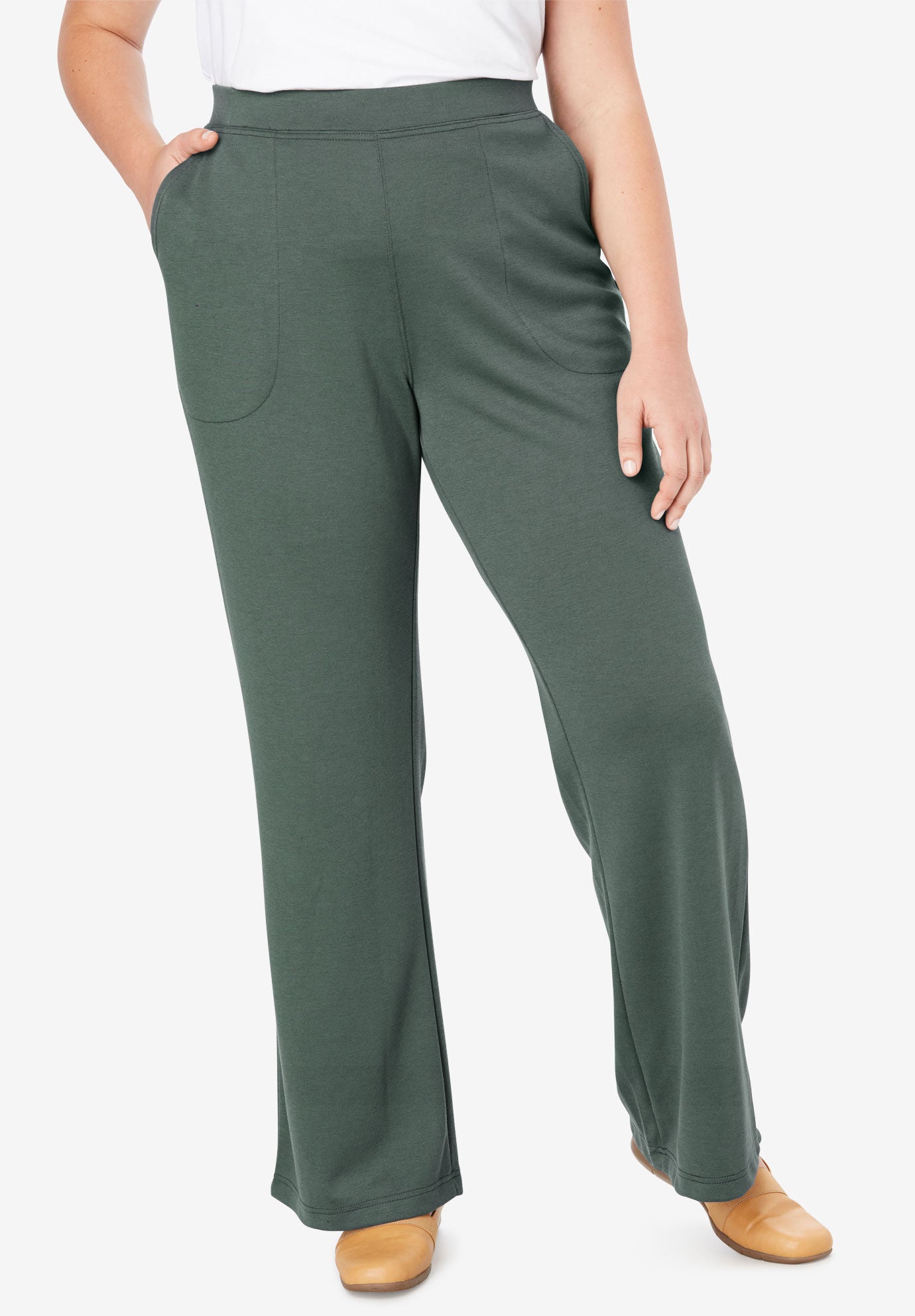 woman within wide leg pants