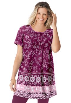 Plus Size Solid Color Tunics