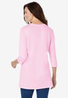 Three-Quarter Sleeve Perfect Crewneck Tunic, , on-hover image number null