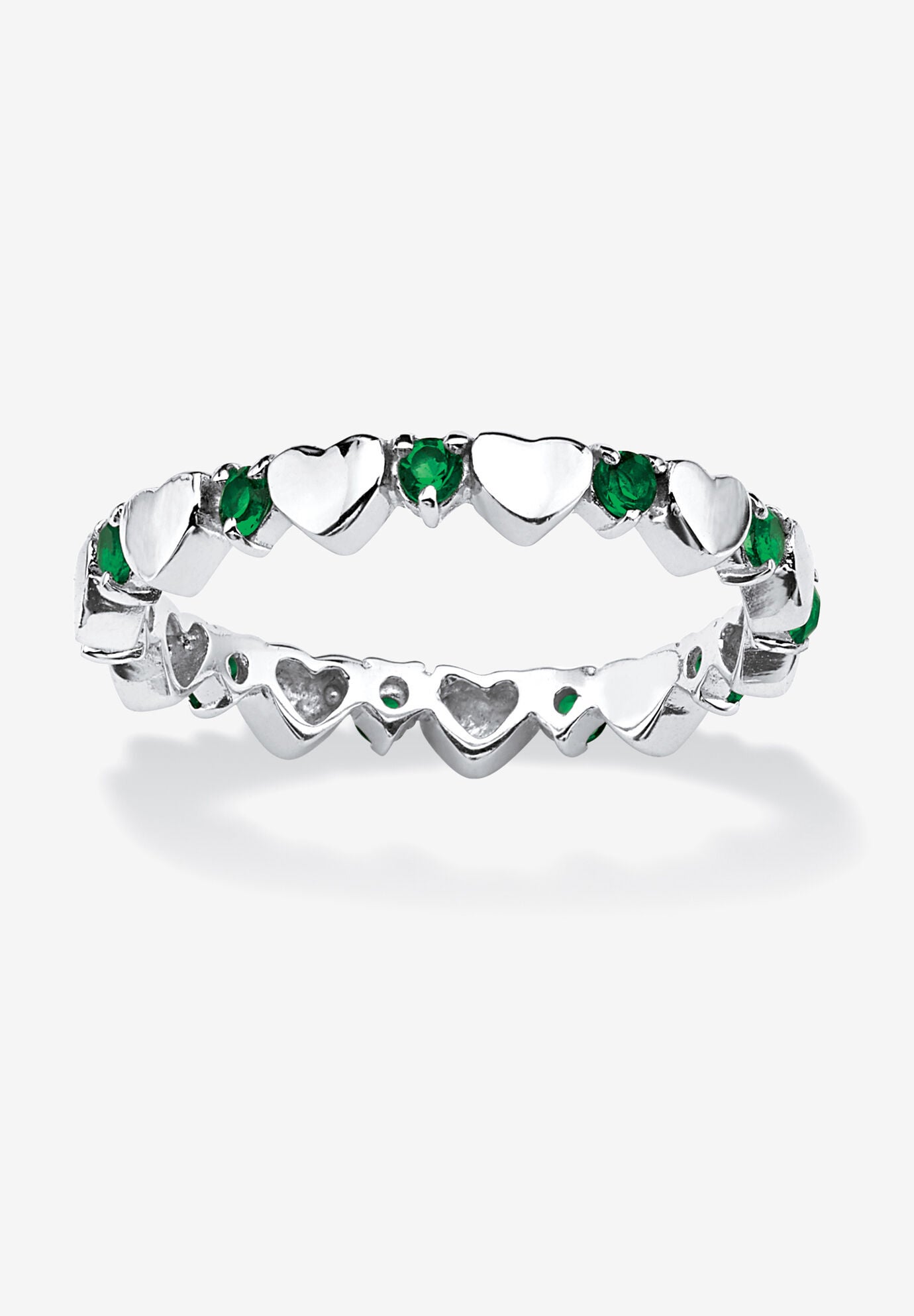 Simulated Birthstone Heart Eternity Ring, MAY, hi-res image number 0