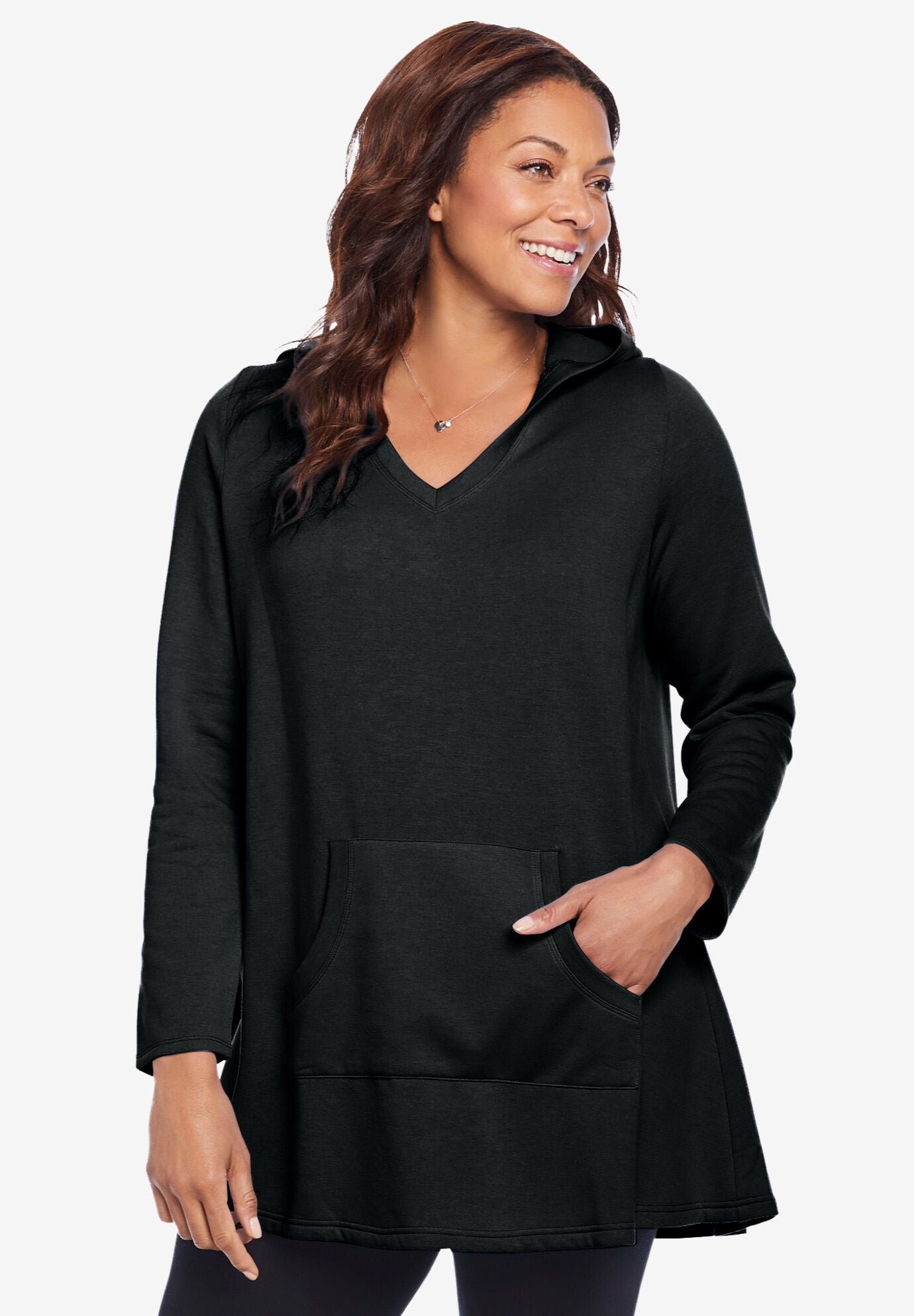 Women's hooded top tunic sweatshirt