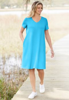 Perfect Short-Sleeve V-Neck Tee Dress
